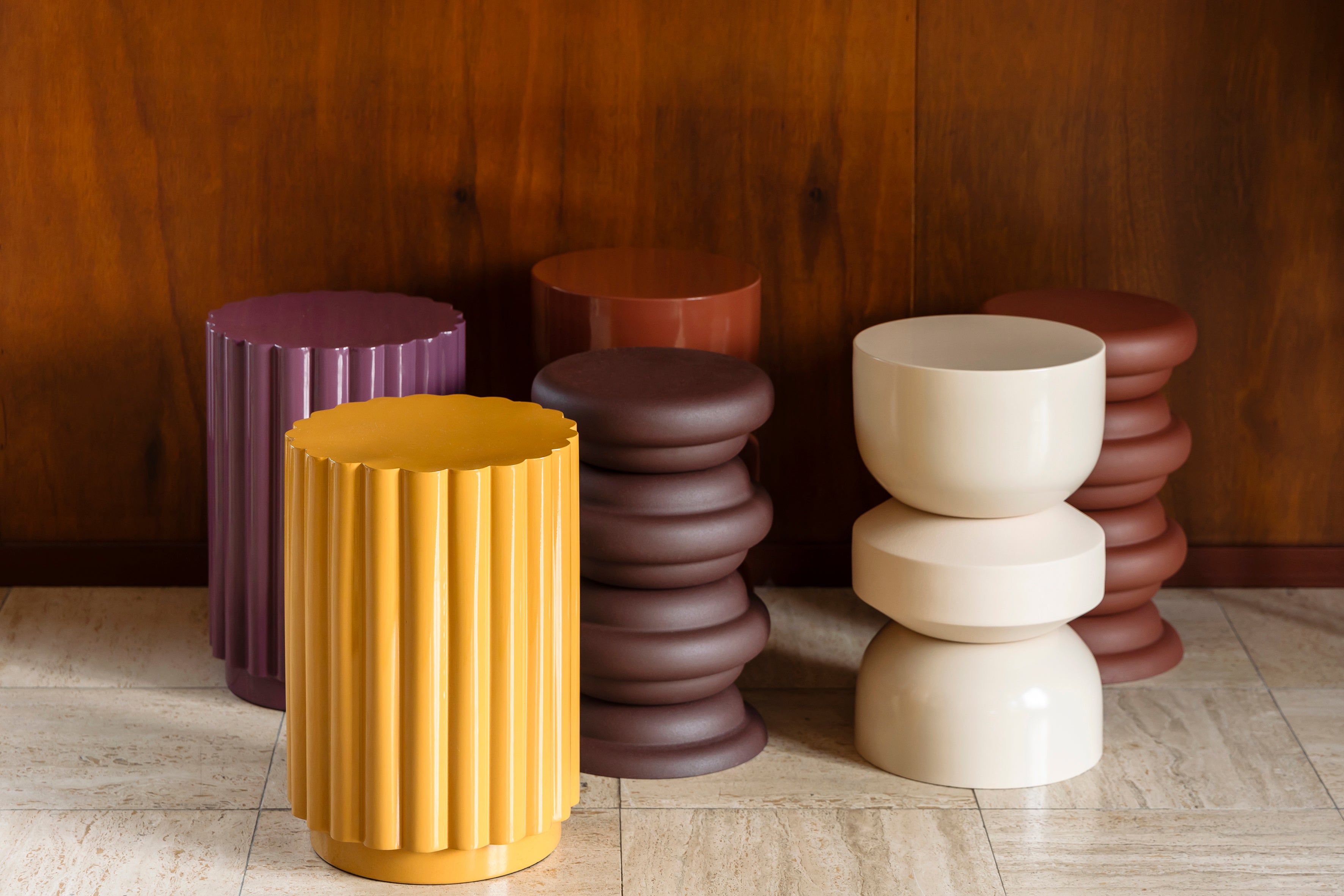 Dutchbone Apollo Beige Stool Side Table